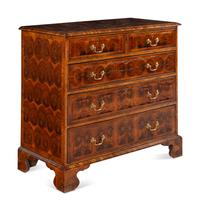 A William and Mary Style Oyster Walnut Chest of Drawers
