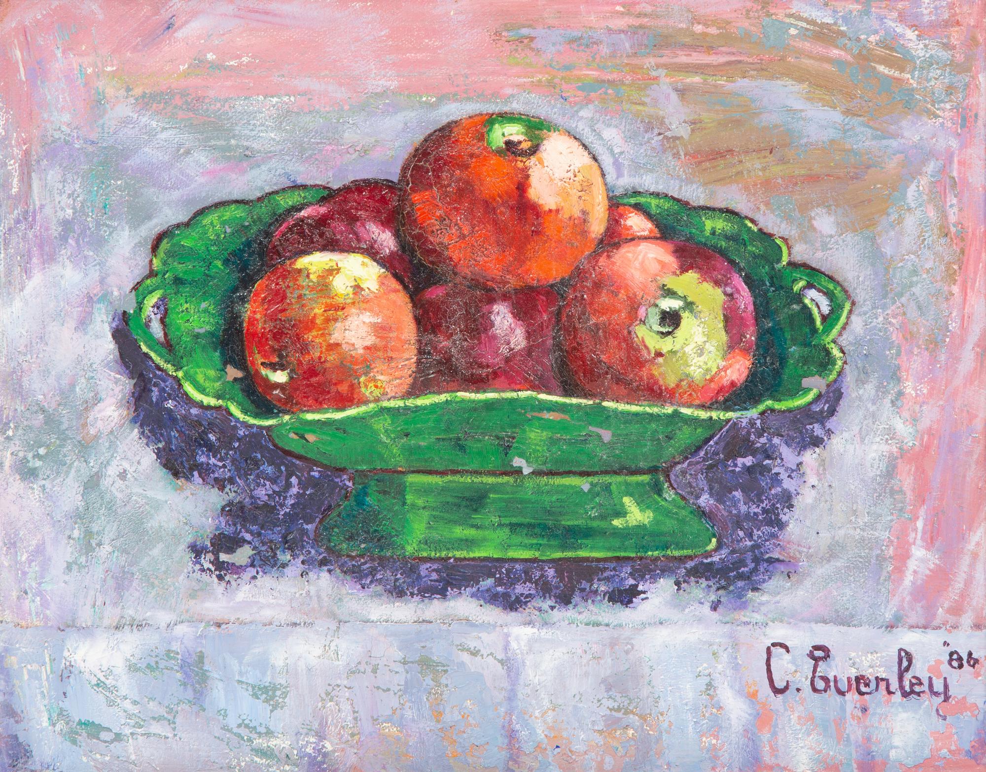 Mistletoe, Compote de Fruit sur Nappe Carrée, and Still Life with Apples in Green Bowl (three works)