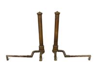 A Pair of Continental Bronze Andirons
