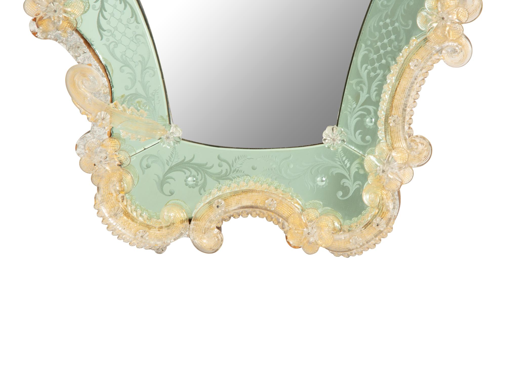 A Venetian Style Murano Glass Framed Mirror