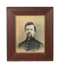 [CIVIL WAR]. A group of 2 charcoal portraits, incl. 1st Lieutenant Andrew McFarlane, Co. K, 23rd Wisconsin Infantry, DOW Vicksburg.