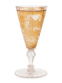 A German Parcel Gilt and Cut-Glass Goblet