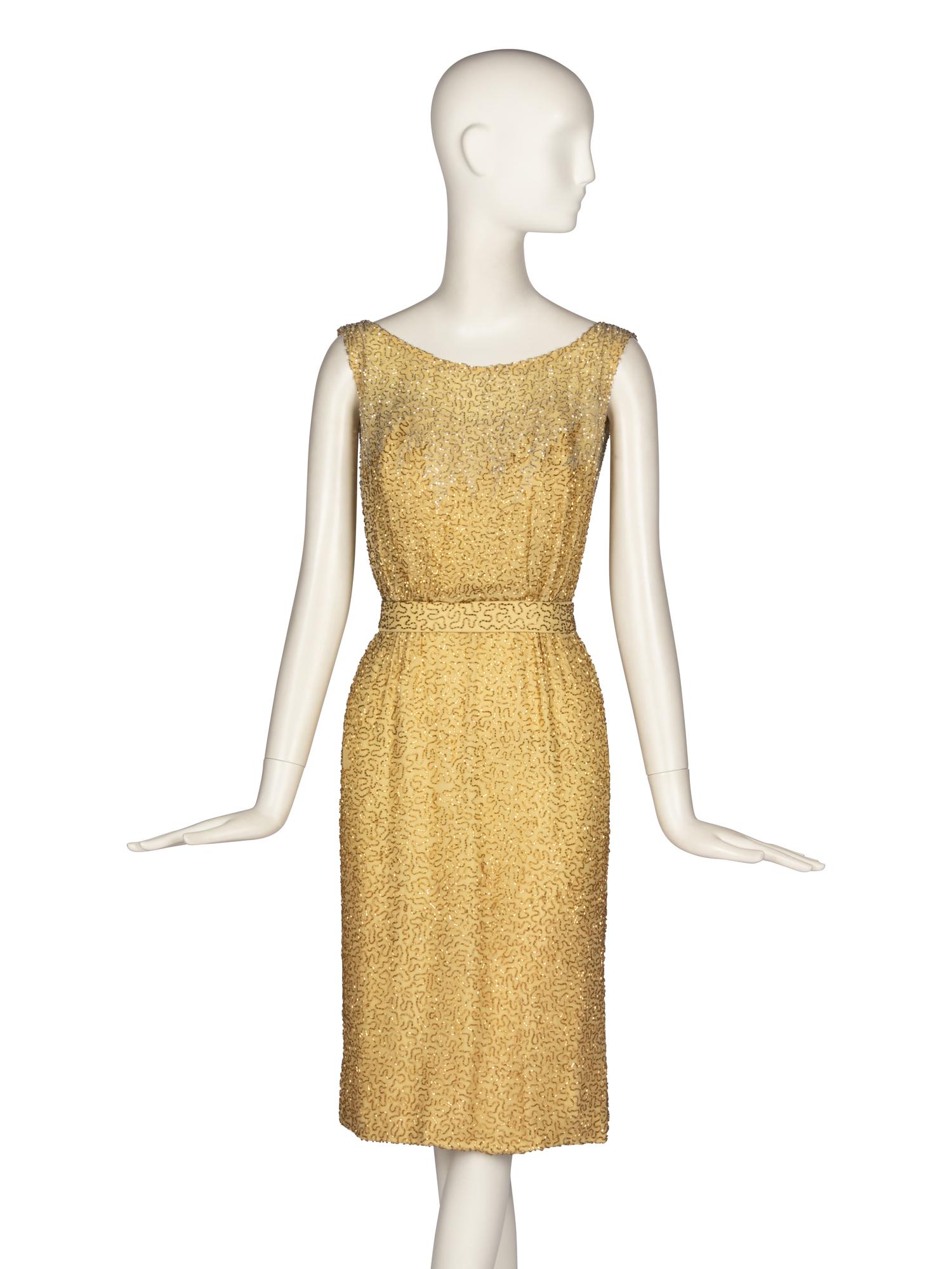 Ceil Chapman Beaded Cocktail Dress,1960s