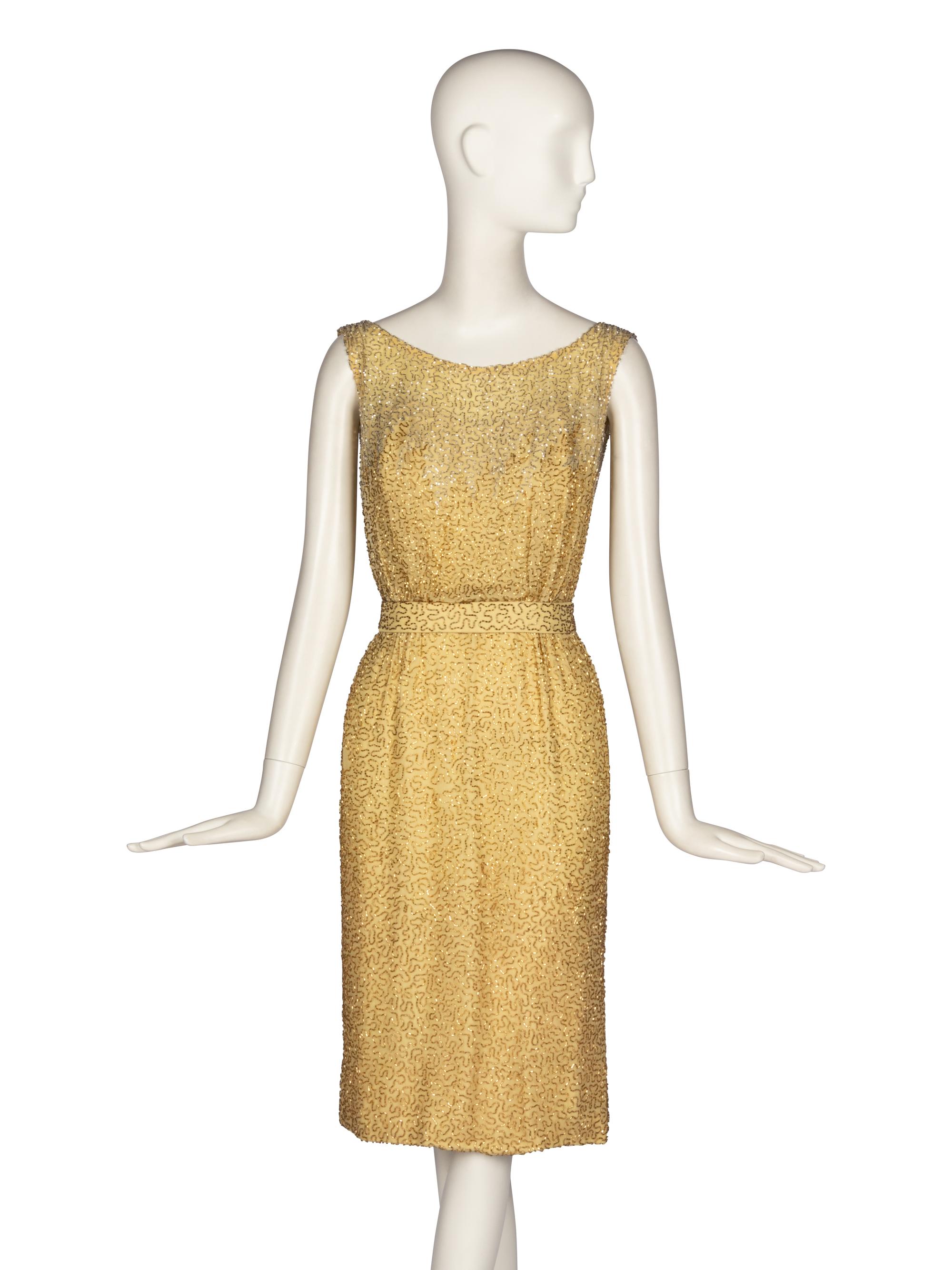 Ceil Chapman Beaded Cocktail Dress,1960s