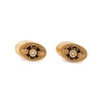 YELLOW GOLD AND DIAMOND CUFFLINKS