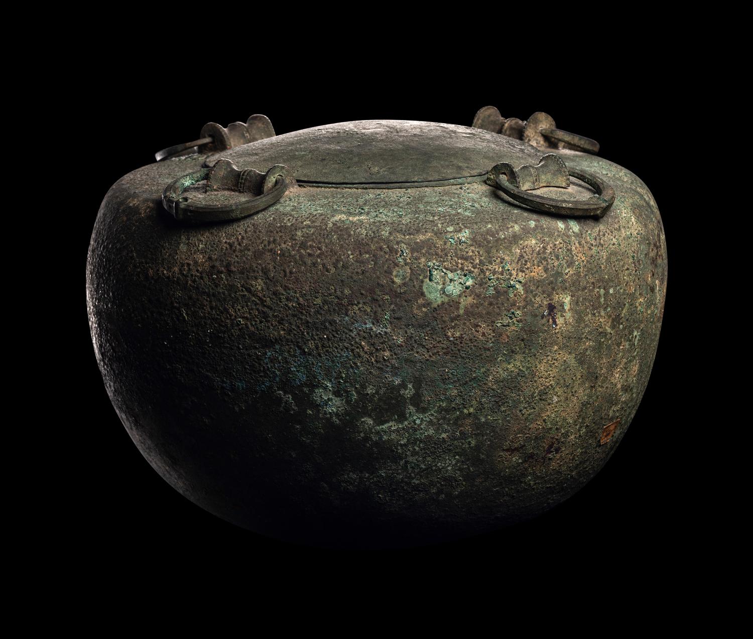 A Greek Bronze Cauldron with Lid