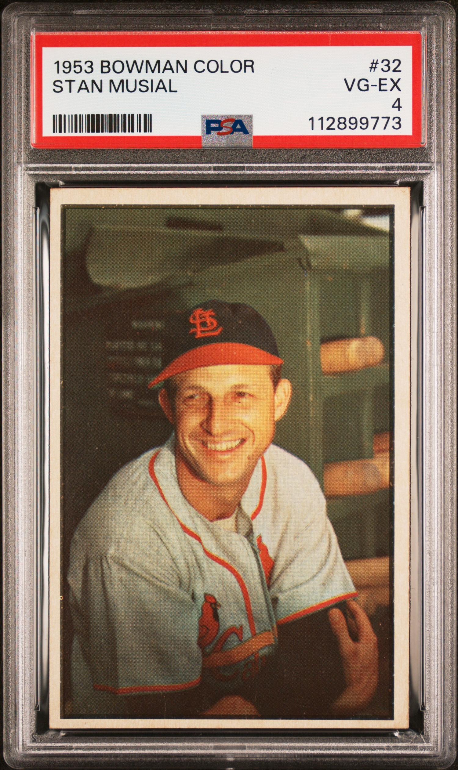A 1953 Bowman Color Stan Musial Baseball Card No. 32 (PSA 4 VG-EX)