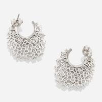 A pair of diamond and white gold earrings