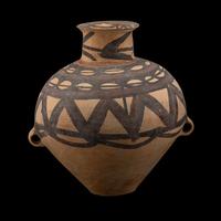 A Chinese Painted Pottery Handled Jar