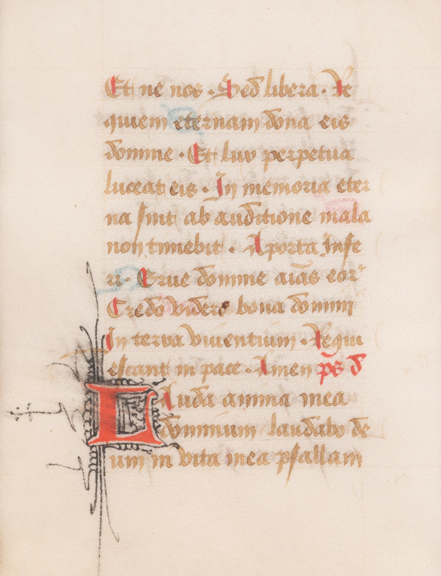A Group of Book of Hours Leaves on Vellum