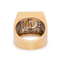 BICOLOR GOLD, CULTURED PEARL AND DIAMOND SET