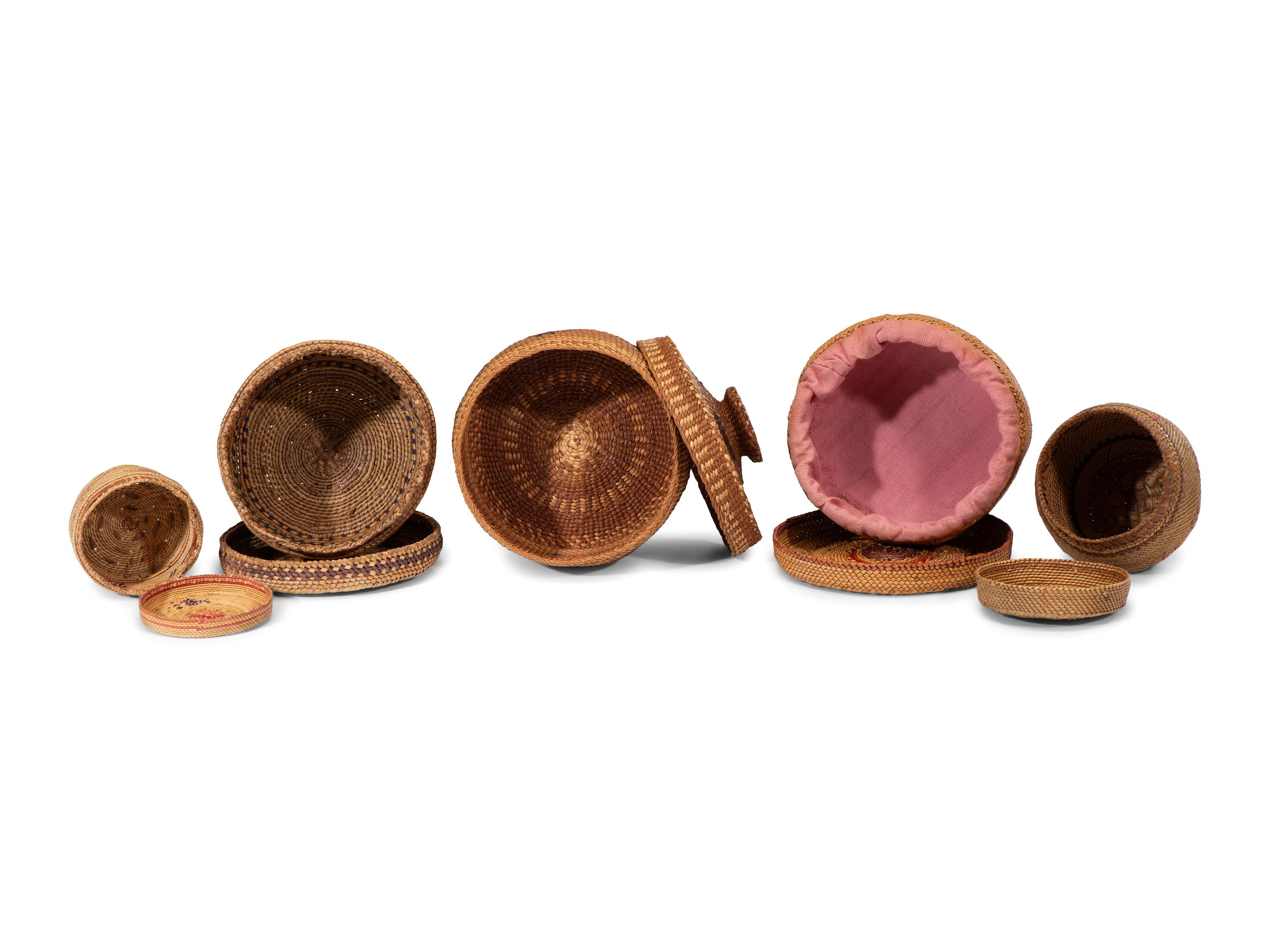 Collection of Nuu-chah-nulth and Makah Trinket Baskets
