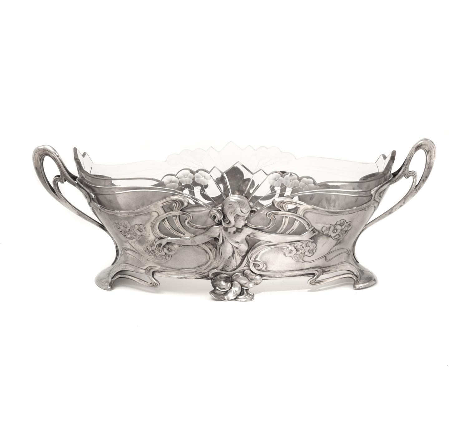 An Art Nouveau Silvered Metal Centerpiece