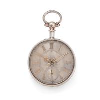 STERLING SILVER OPEN FACE POCKET WATCH