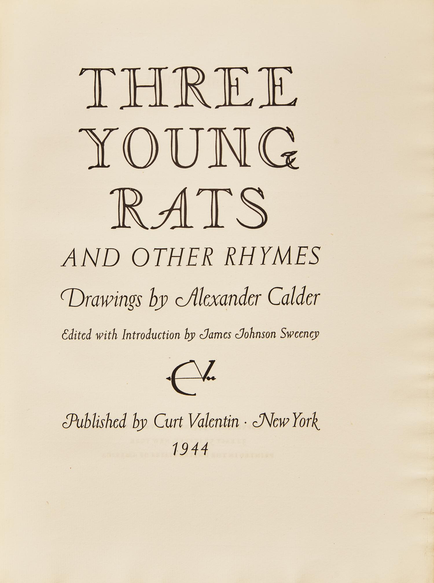 [Art] Calder, Alexander. Three Young Rats and Other Rhymes