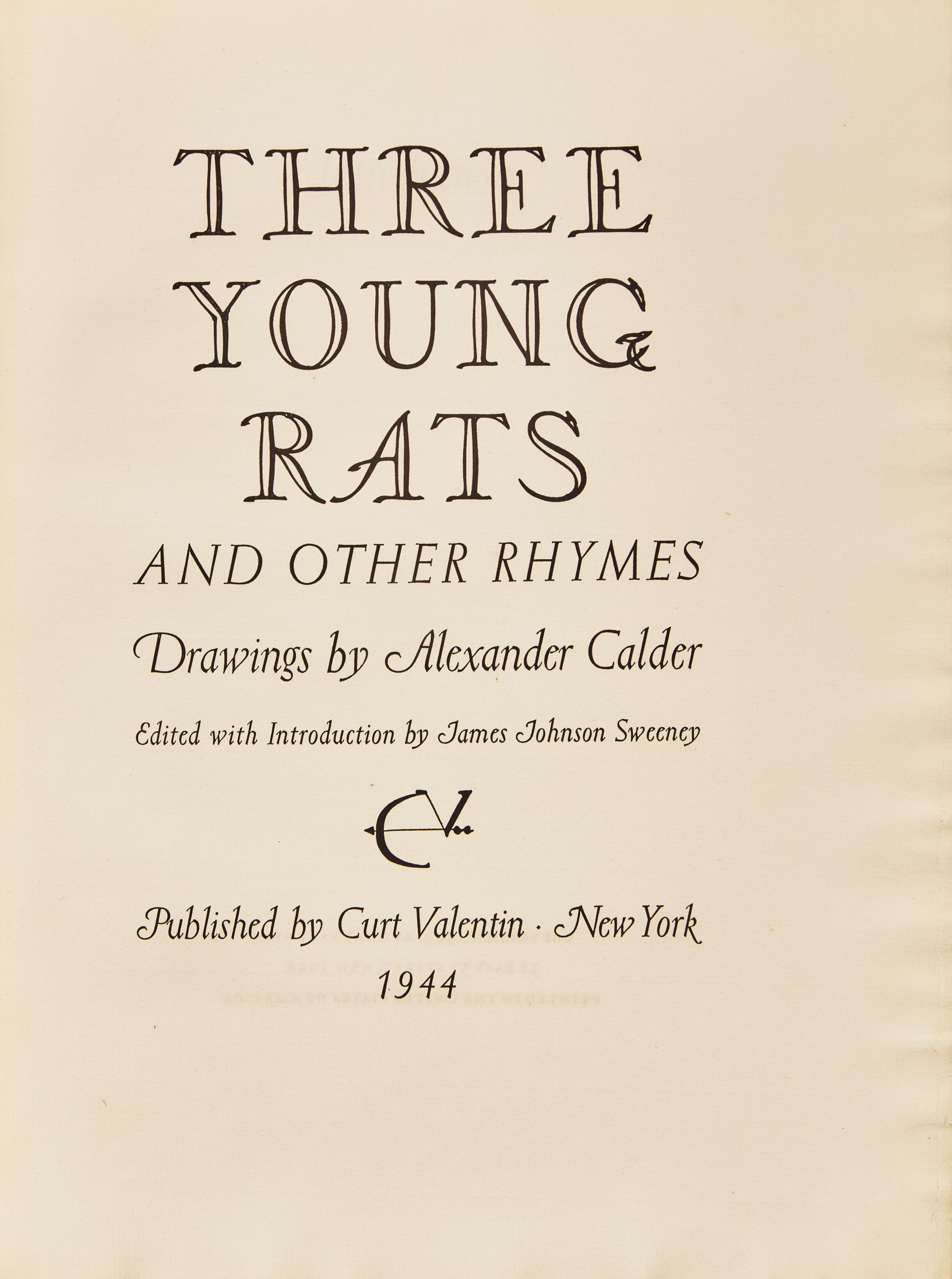 [Art] Calder, Alexander. Three Young Rats and Other Rhymes