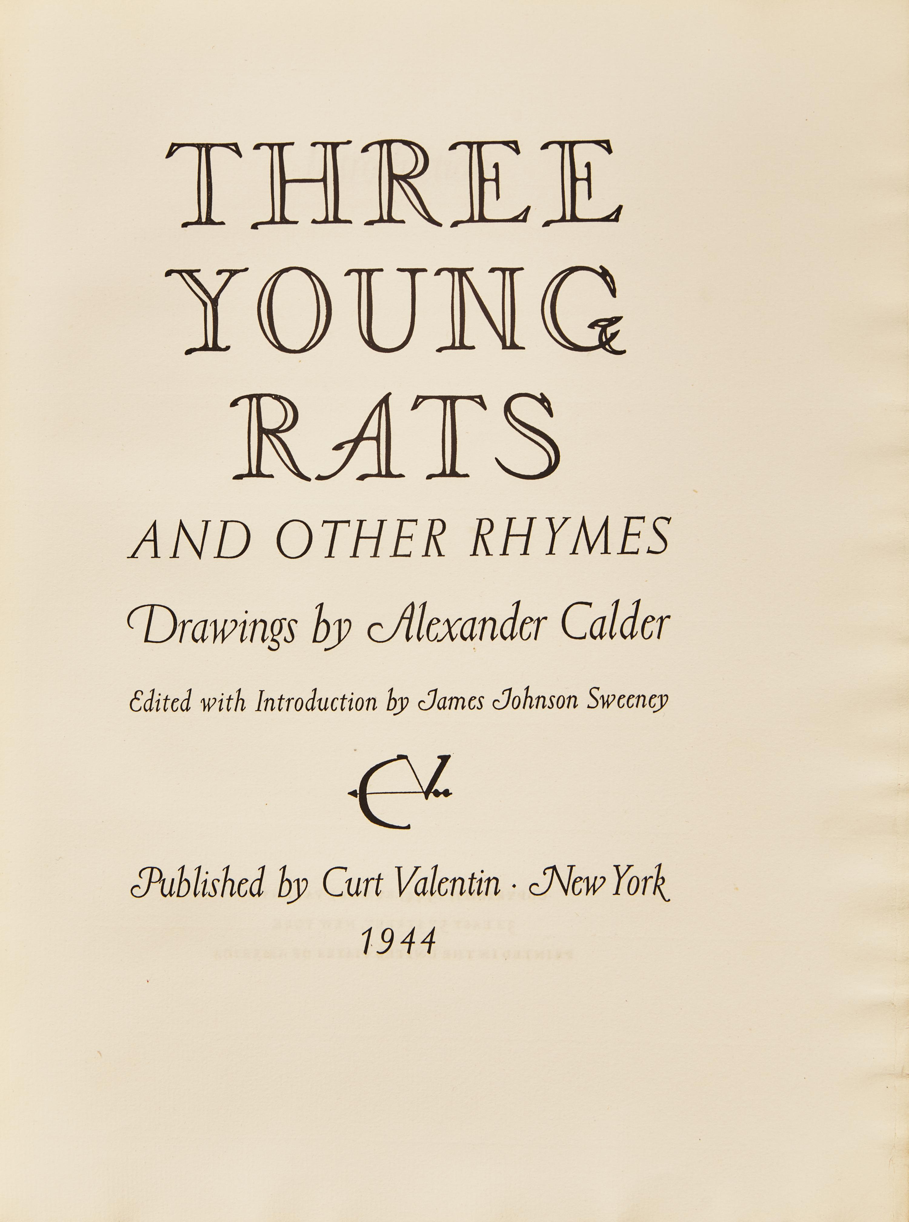 [Art] Calder, Alexander. Three Young Rats and Other Rhymes