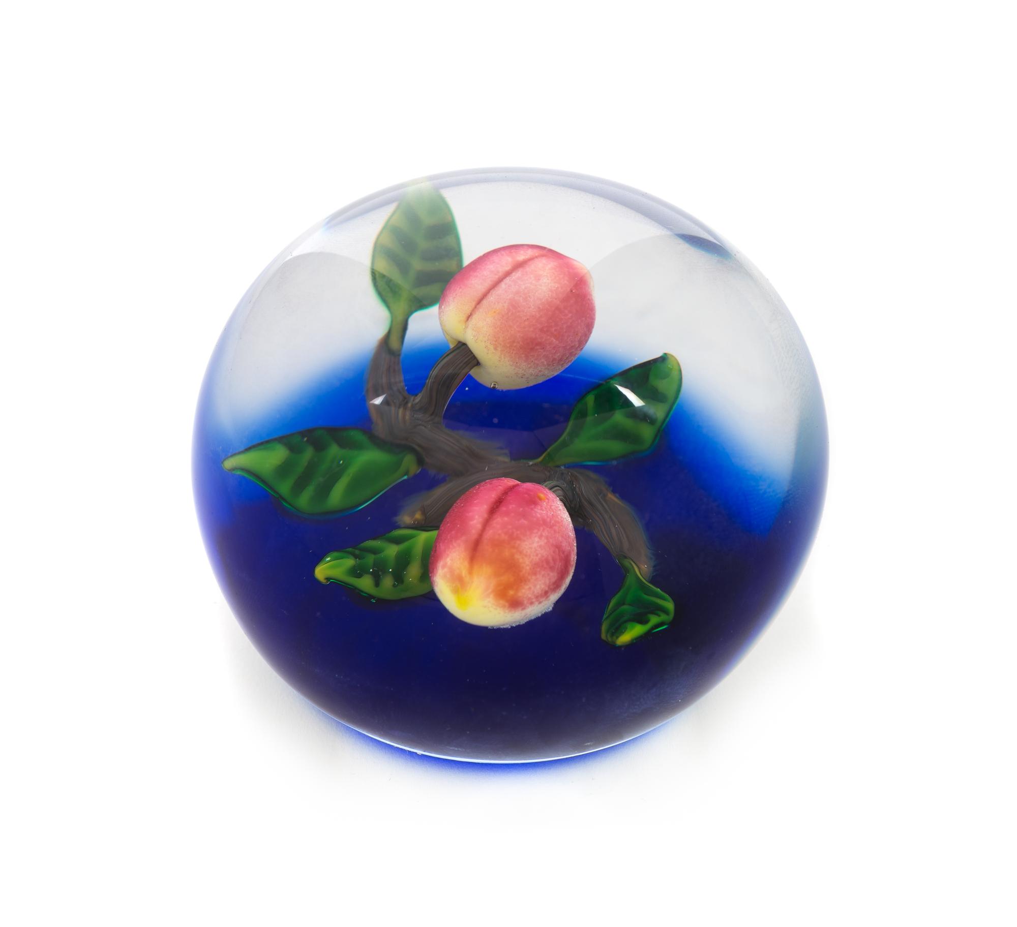 Delmo Tarsitano, (Italian, 1921-1990), a double peach paperweight, 1984