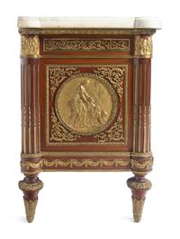 A Louis XVI Style Gilt Bronze Mounted Marble-Top Commode à Vantaux After the Model by Guillaume Benneman