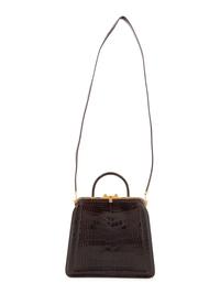 Judith Leiber Brown Alligator Frame Hand Bag