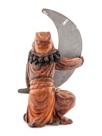 An Italian Carved Wood Figural Dressing Mirror
