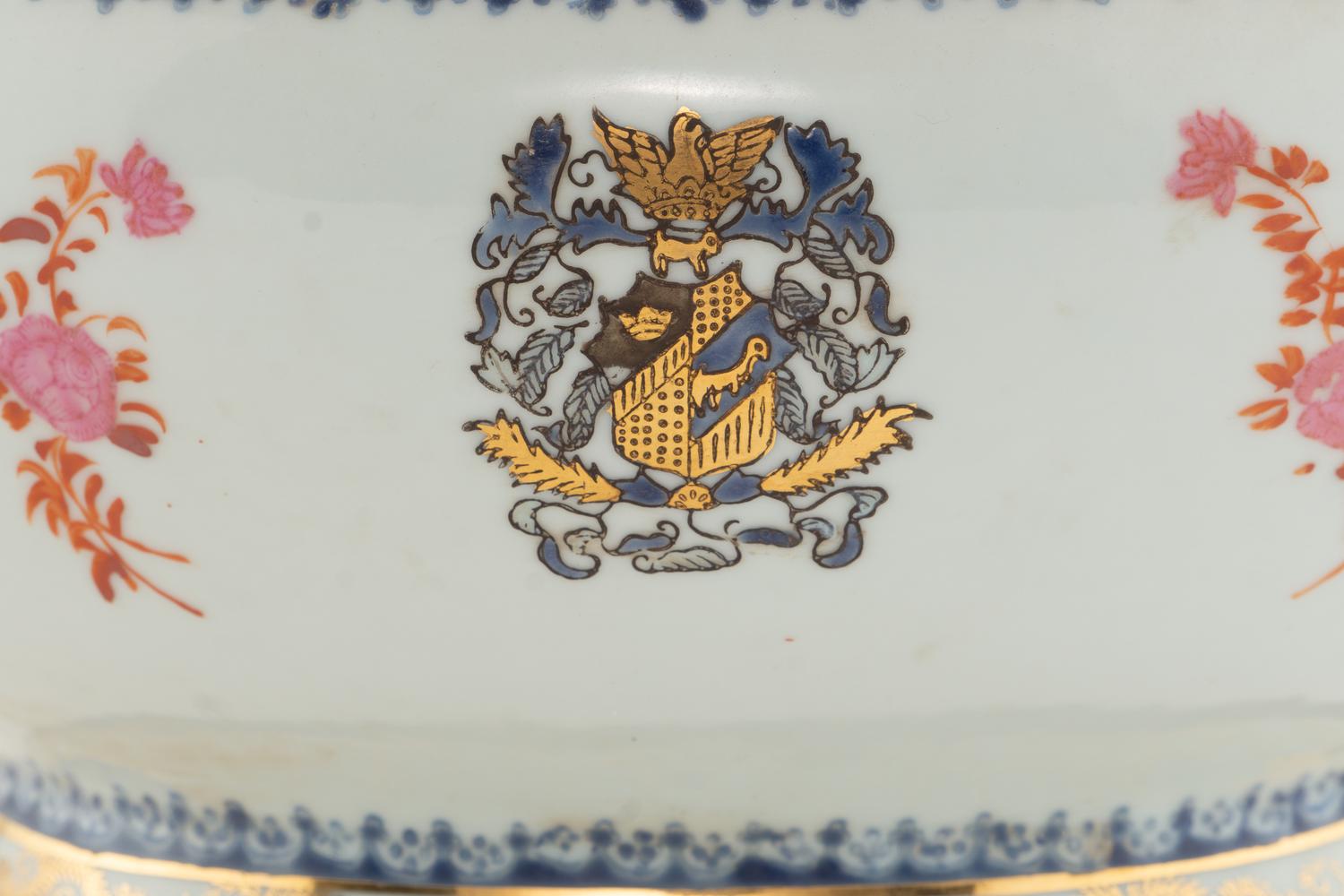 A Chinese Export Armorial Porcelain Tureen