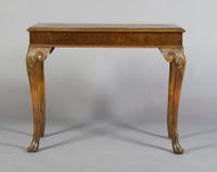 A George II Style Mahogany Console Table, Height 32 x width 38 1/2 x depth 18 3/4 inches.