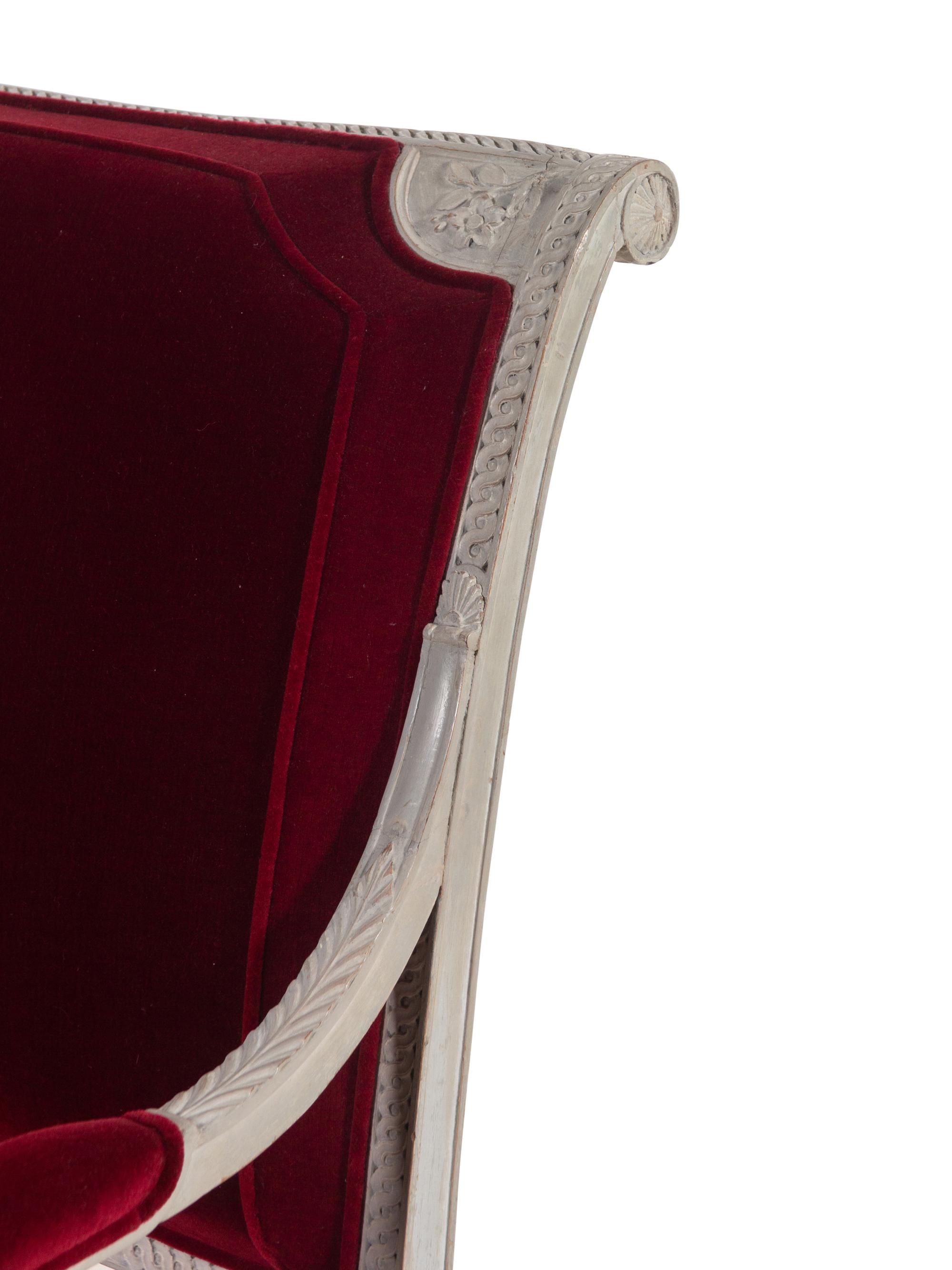 A Louis XVI White-Painted Beechwood Settee
