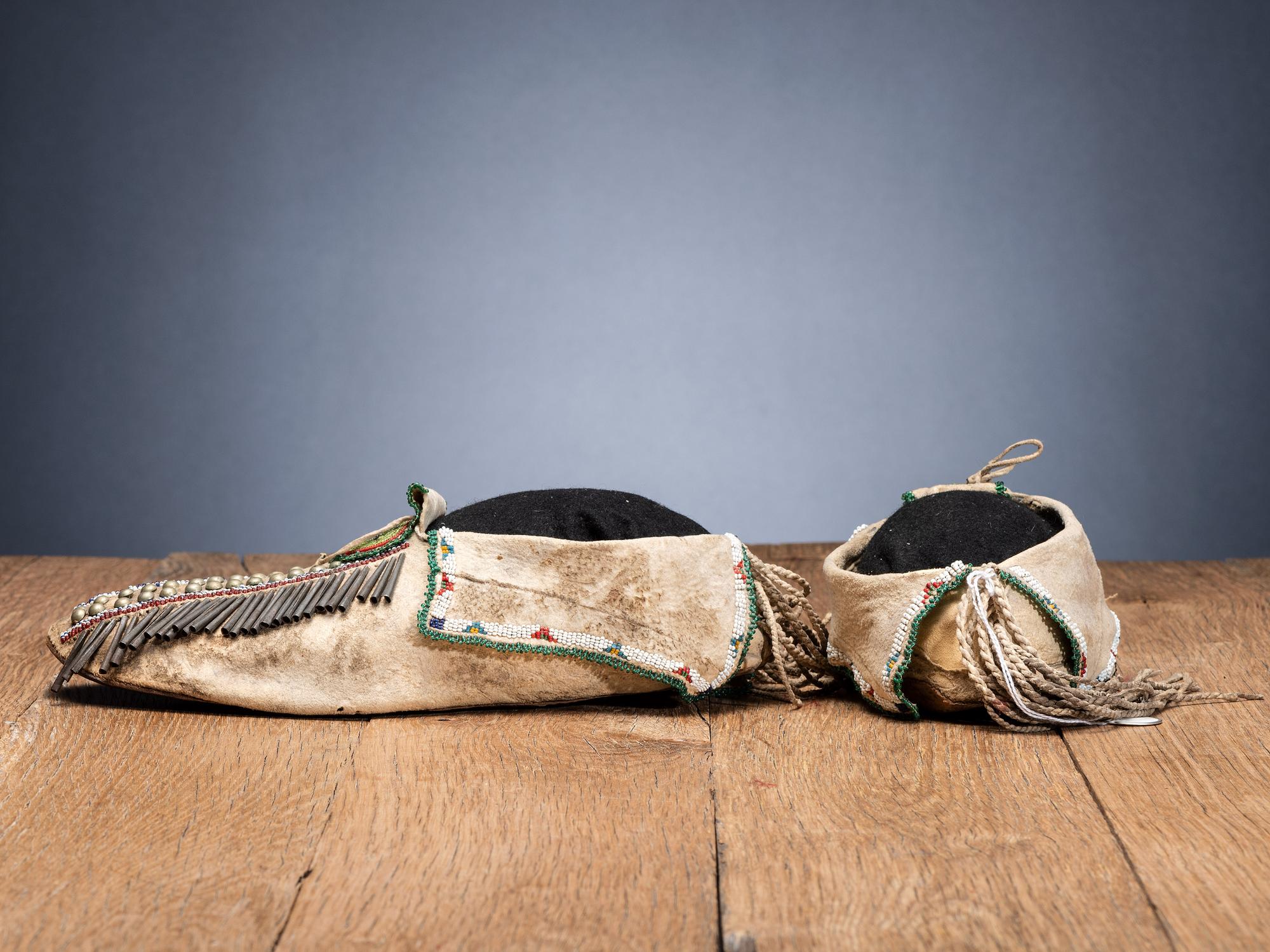 Comanche Beaded Hide Moccasins
