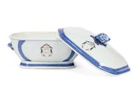 An Assembled Chinese Export Parcel-Gilt Blue and White Porcelain Dinner Service
