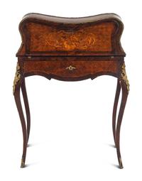 A Louis XV Style Marquetry Bureau En Pente