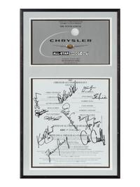 A Collection of Five Framed Chrysler Golf Shootout Signed Autograph Invitations Including Michael Jordan