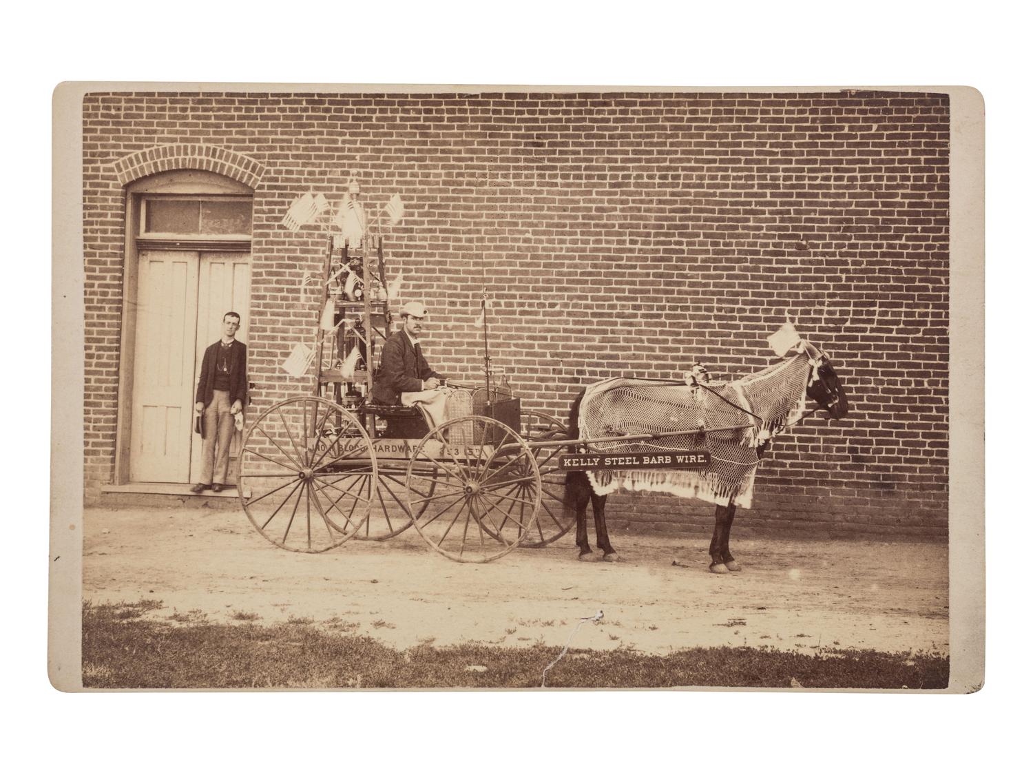 [COLORADO]. [ John H. Blood Hardware Company Promotional Wagon ]. Denver, CO: H.W. Watson, ca 1881.
