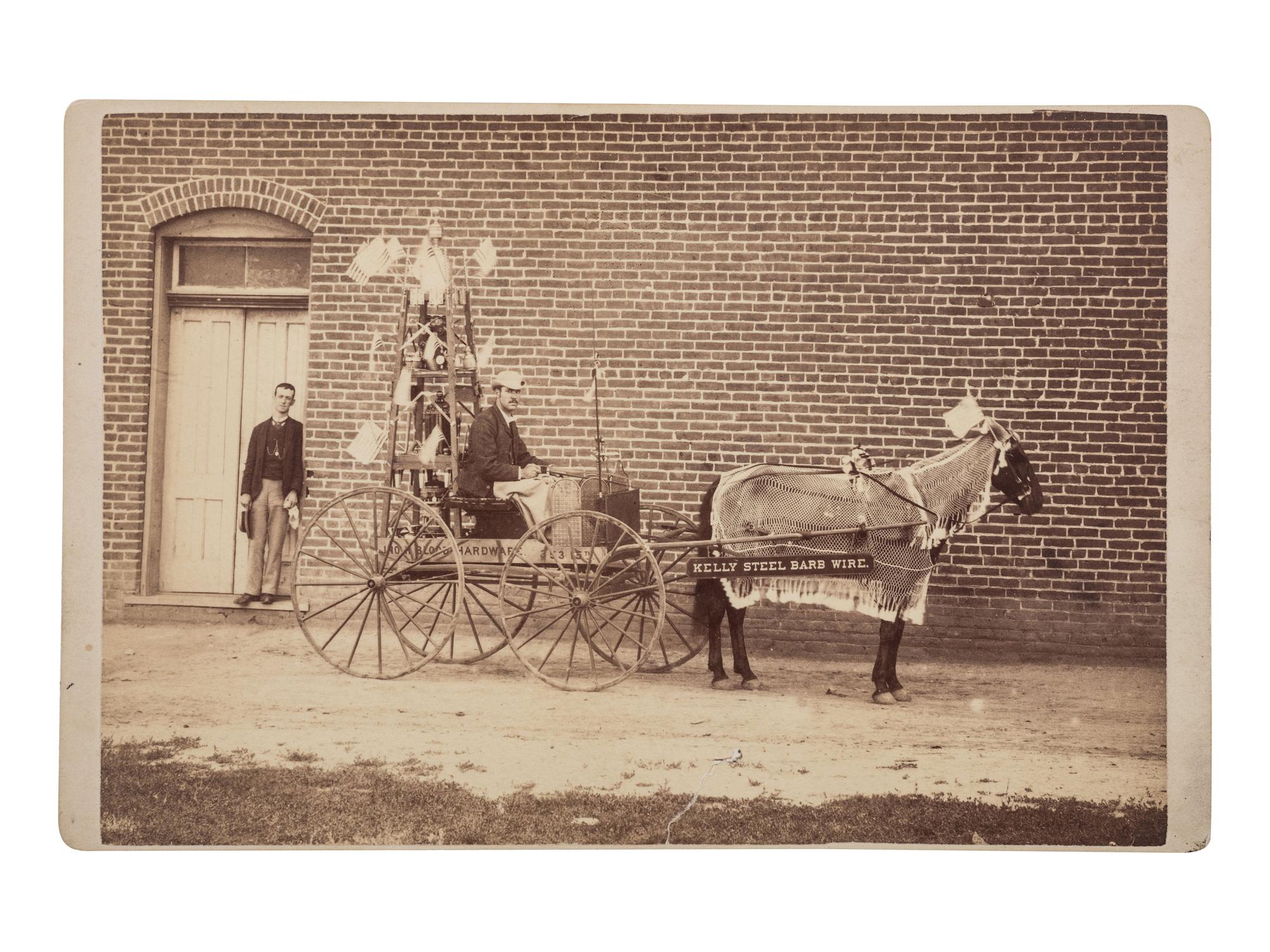 [COLORADO]. [ John H. Blood Hardware Company Promotional Wagon ]. Denver, CO: H.W. Watson, ca 1881.