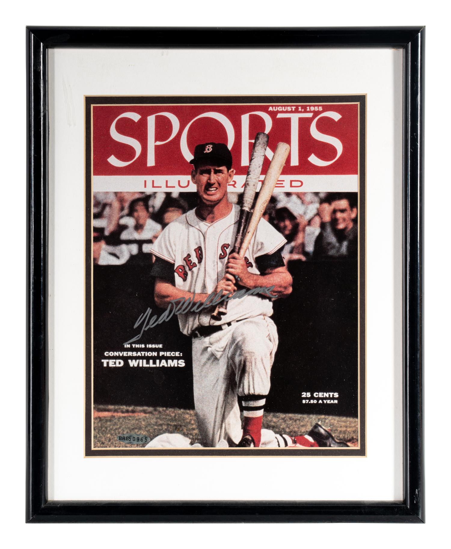 A Ted Williams Signed Autograph Sports Illustrated Cover Display (Upper Deck Authenticated),