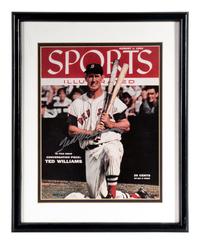 A Ted Williams Signed Autograph Sports Illustrated Cover Display (Upper Deck Authenticated),