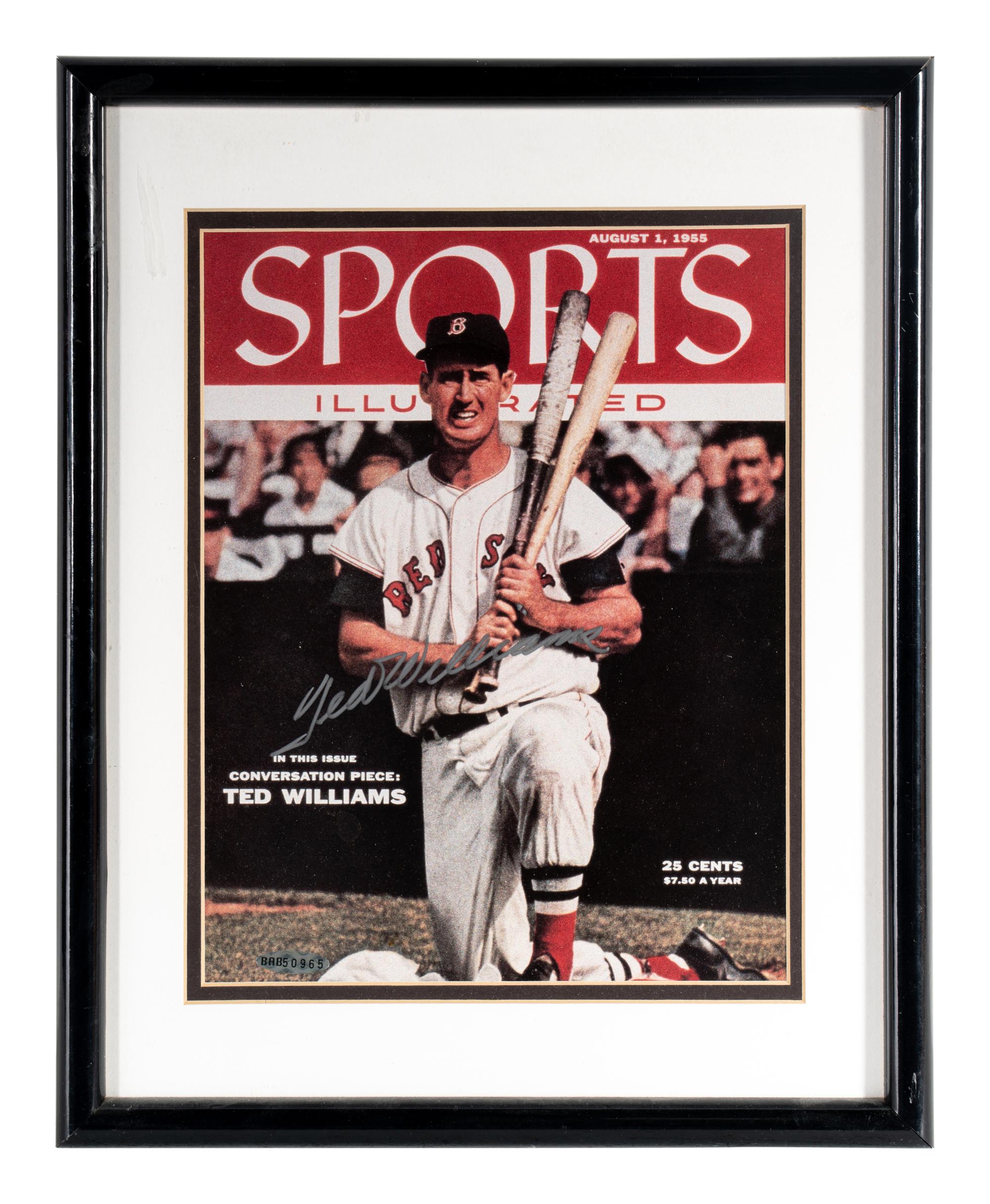 A Ted Williams Signed Autograph Sports Illustrated Cover Display (Upper Deck Authenticated),