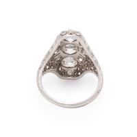 ANTIQUE, DIAMOND AND PLATINUM NAVETTE RING