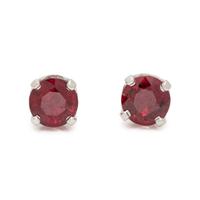 PLATINUM AND RUBY STUD EARRINGS