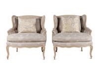 A Pair of Louis XV Painted Bergères