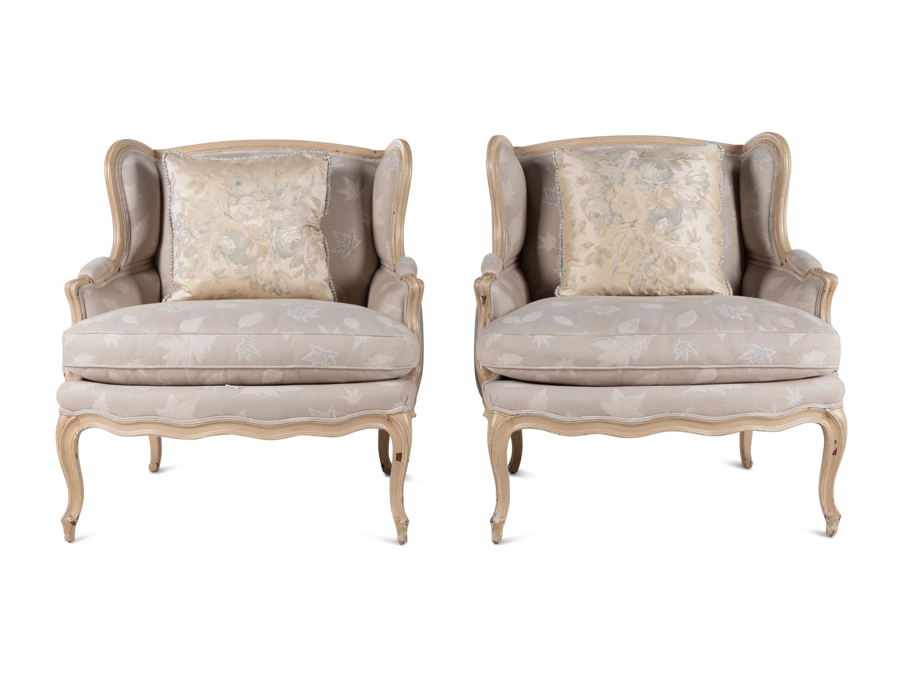 A Pair of Louis XV Painted Bergères