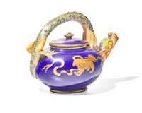 A Wedgwood Majolica Figural Dragon Teapot