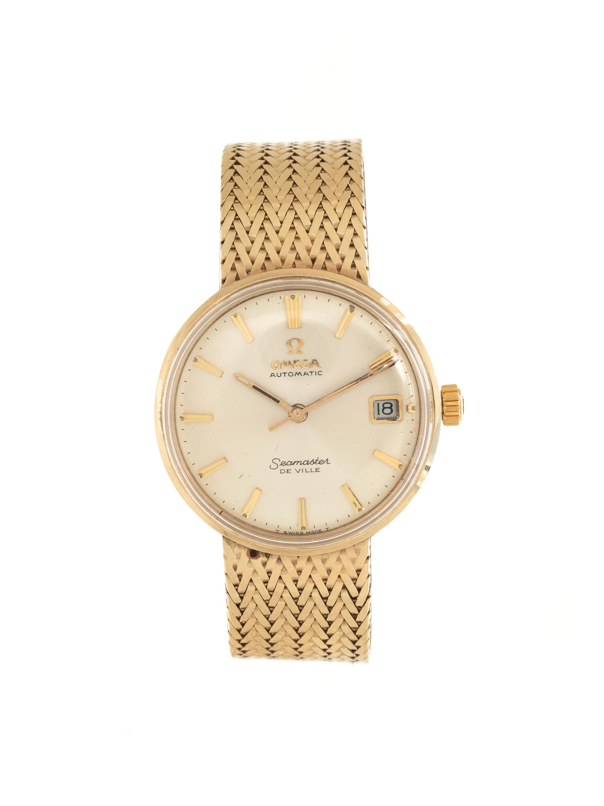 OMEGA, YELLOW GOLD 'SEAMASTER DE VILLE' WRISTWATCH