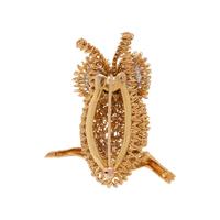 EMERALD AND DIAMOND OWL BROOCH