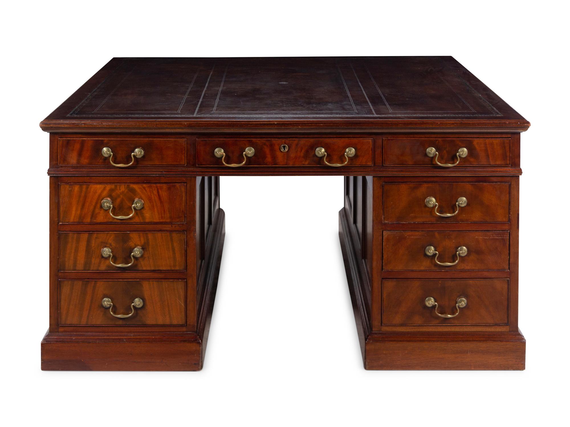 A George III Mahogany Partners Desk