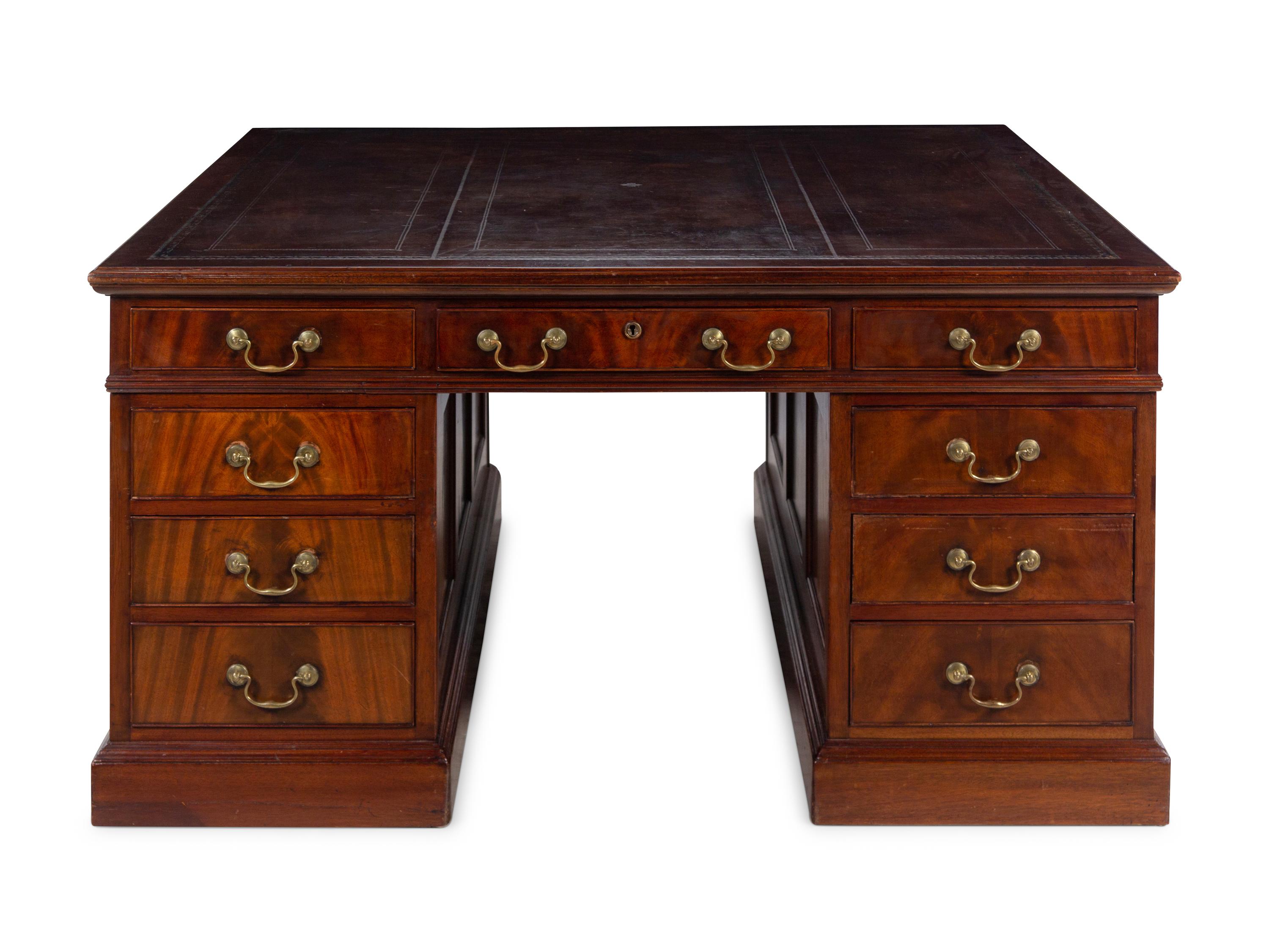A George III Mahogany Partners Desk