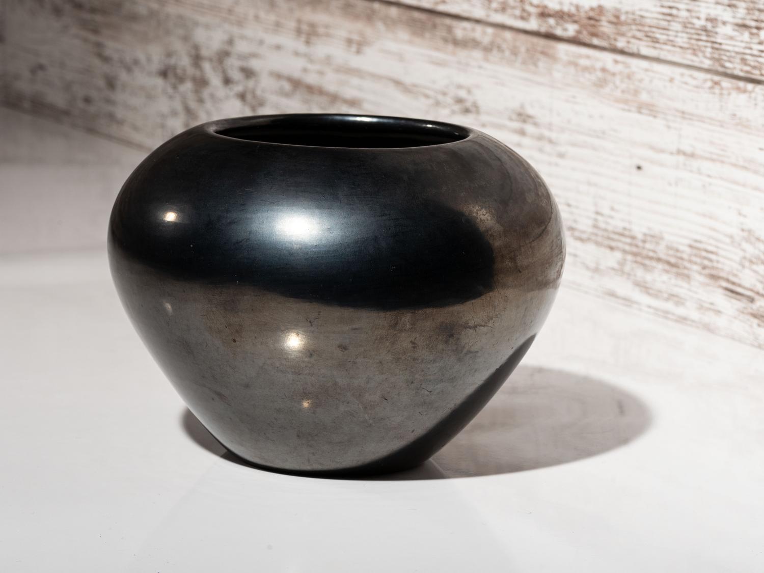 Blackware Pottery Jar, with Gunmetal Finish 1956-1965