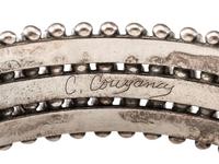 Navajo Stamped Silver and Turquoise Cuff Bracelets