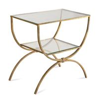 A Brass and Glass-Top End Table