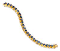 An 18 Karat Yellow Gold, Sapphire and Diamond Bracelet, 27.20 dwts.